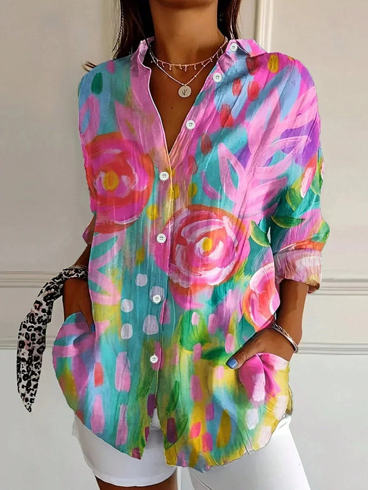 Astrid Colorful Pattern Blouse